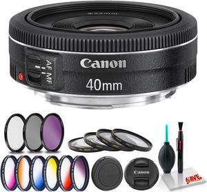 Canon EF 40mm f/2.8 STM Lens (International Model) Bundle with Filter Kits