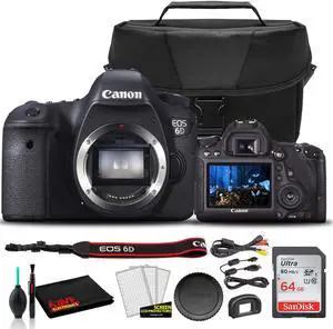 Canon EOS 6D DSLR Camera (Body Only) (8035B002) +  EOS Bag +  Sandisk Ultra 64GB Card + Cleaning Set And More (International Model)