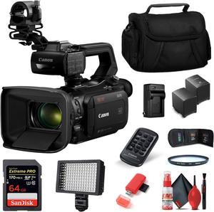 Canon XA70 Camcorder + Video Light, 64GB Memory Card, & additional accessories