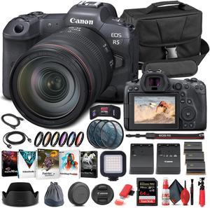 Canon EOS R5 Mirrorless Camera W 24105mm f4L Lens 4147C013  Advanced Bundle
