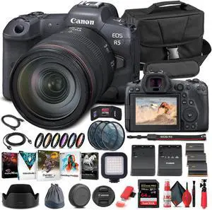 Canon EOS R5 Mirrorless Camera W/ 24-105mm f/4L Lens 4147C013 - Advanced Bundle