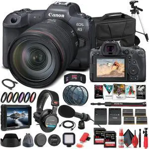 Canon EOS R5 Mirrorless Camera W/ 24-105mm f/4L Lens 4147C013 - Pro Bundle