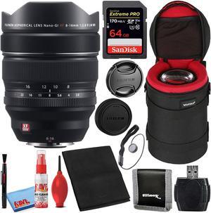 Fujifilm XF 8-16mm f/2.8 R LM WR Ultra-Wide Zoom Lens + 64GB SD Card Bundle