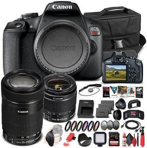 Canon EOS Rebel T7 Camera W/ 18-55mm and EF-S 55-250mm Lens  - Advanced Bundle
