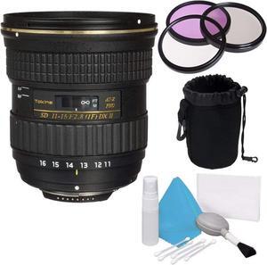 Tokina 12-28mm f/4.0 AT-X Pro APS-C Lens for Canon (International Model) +Deluxe Cleaning Kit + 77mm 3 Piece Filter Kit + Deluxe Lens Pouch Bundle 6