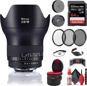 Zeiss Milvus 18mm f/2.8 ZF.2 Lens for Nikon F (2096-516) + Deluxe Kit