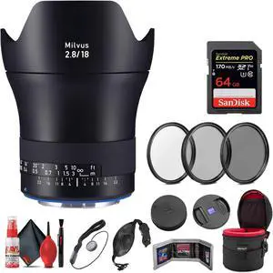 Zeiss Milvus 18mm f/2.8 ZE Lens for Canon EF (2096-517) + Deluxe Kit
