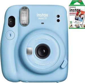 Fujifilm Instax Mini 11 Instant Film Camera Bundle - 10 Films - Sky Blue