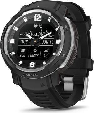 Garmin Instinct Crossover Rugged Hybrid Smartwatch Analog Hands and Digital Display Black