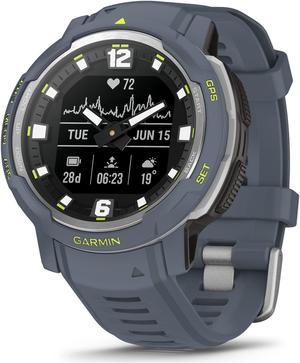 Garmin Instinct Crossover Rugged Hybrid Smartwatch Analog Hands and Digital Display Blue Granite