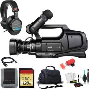 JVC GY-HM190AG Ultra HD 4K Camcorder with HD-SDI (PAL) with Sony Headphones