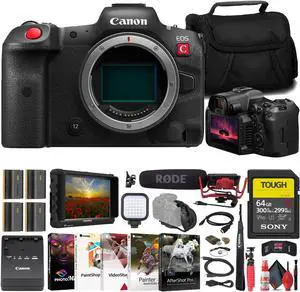 Canon EOS R5 C Mirrorless Cinema Camera + 4K Monitor + Mic + 64GB Card + Bag + More