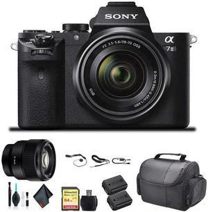 Sony Alpha a7 II Mirrorless Camera with FE 28-70mm f/3.5-5.6 OSS Lens ILCE7M2K/B With Sony FE 85mm Lens, Soft Bag, Additional Battery, 64GB Memory Card, Card Reader , Plus Essential Accessories