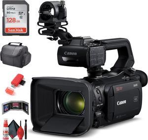 Panasonic 4K Camcorder W/ Padded Case, 128 GB Memory Card, Lens Attachments, Wire Straps, LED Light, And More