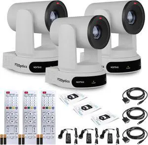 3 x PTZOptics Move 4K PTZ Camera with 30x Zoom (White) (PT30X-4K-WH-G3)