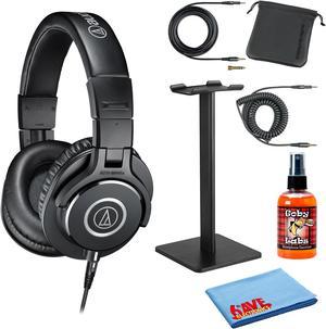 Audio-Technica ATH-M40x Professional Studio Monitor Headphones with Accessories