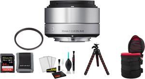 Sigma 30mm f/2.8 DN Art Lens with 64GB Memory Card and UV Filter