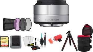 Sigma 30mm f/2.8 DN Art Lens with 128GB Memory Card and Filter Kit
