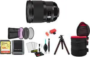 Sigma 28mm f/1.4 DG HSM Art Lens for Nikon F with Tripod and More