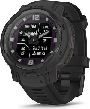Garmin Instinct Crossover Solar - Tactical Edition, Rugged Hybrid Smartwatch with Solar, Tactical-Specific Features, Analog Hands and Digital Display, Black