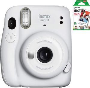 Fujifilm Instax Mini 11 Instant Film Camera Bundle - 10 Films - Ice White