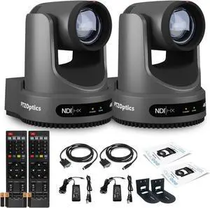 2 x PTZOptics Move 4K PTZ Camera with 12x Zoom (Gray) (PT12X-4K-GY-G3) + 2 x Wall Mount