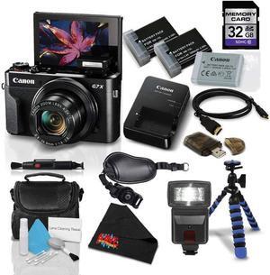 Canon PowerShot G7 X Mark II Digital Camera 1066C001 (International Model) + NB-13L Replacement Lithium Ion Battery + 32GB SDHC Class 10 Memory Card + Flexible Tripod with Gripping Rubber Legs Bundle