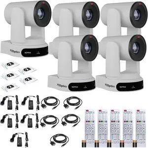5 x PTZOptics Move 4K PTZ Camera with 30x Zoom (White) (PT30X-4K-WH-G3)