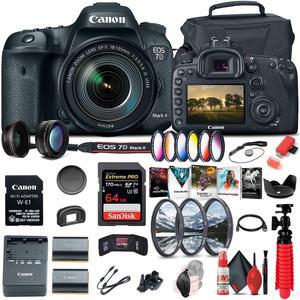 Canon EOS 7D Mark II DSLR Camera W/ 18-135mm f/3.5-5.6 IS USM Lens & W-E1 Starter Bundle