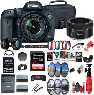 Canon EOS 7D Mark II DSLR Camera W/ 18-135mm f/3.5-5.6 IS USM Lens & W-E1 Extreme Bundle