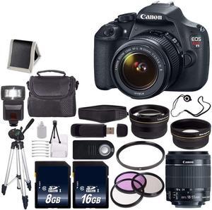 Canon EOS Rebel T5 DSLR Camera w/ EF-S 18-55mm Lens + 58mm UV Filter + 58mm 3 Piece Filter Kit + 58mm Wide Angle