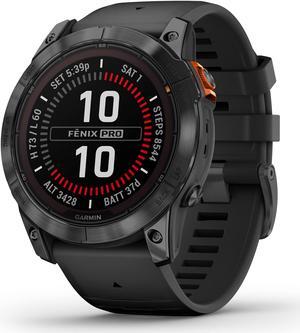 Garmin fenix 7X Pro – Solar Edition, Slate Gray with Black Band | Solar Charging GPS Smart Watch 010-02778-00