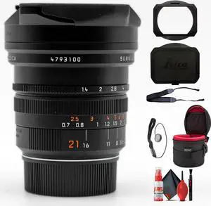 Leica 21mm f/1.4 Summilux-M Aspherical Manual Focus Lens (Black) + Accessories