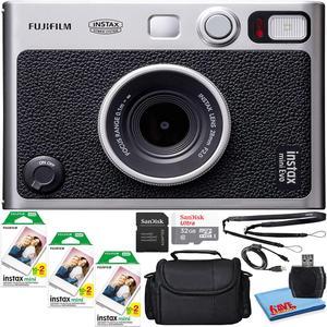 Fujifilm Instax Mini EVO Instant Film Camera (Black) with 60 Films + 32GB Card