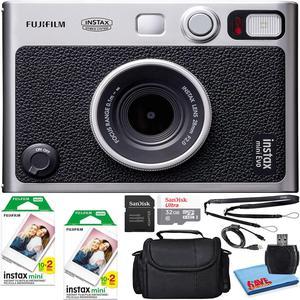 Fujifilm Instax Mini EVO Instant Film Camera (Black) with 40 Films + 32GB Card