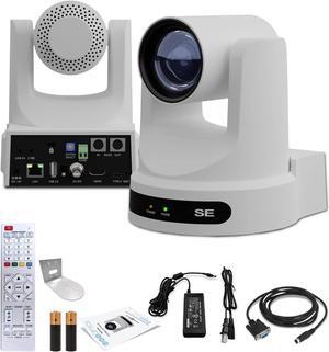 PTZOptics Move SE PTZ Camera with 30x Optical Zoom (White) (PT30X-SE-WH-G3) +  Wall Mount (White)