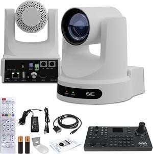 PTZOptics Move SE PTZ Camera with 30x Optical Zoom + PTZOptics SuperJoy PTZ Camera Controller +  Wall Mount