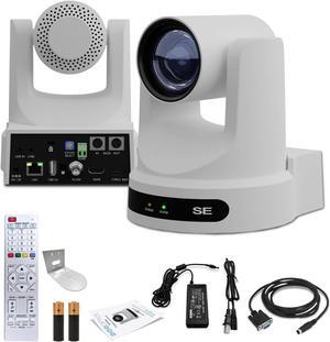 PTZOptics Move SE PTZ Camera with 20x Optical Zoom (White) (PT20X-SE-WH-G3) + Wall Mount