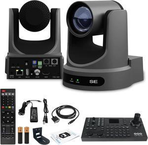 PTZOptics Move SE PTZ Camera with 12x Optical Zoom (PT12X-SE-GY-G3) + SuperJoy PTZ Controller + Mount