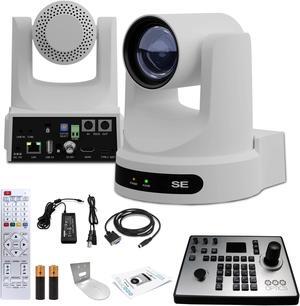 PTZOptics Move SE PTZ Camera with 12x Optical Zoom + PTZOptics PT-JOY-G4 Controller + Wall Mount