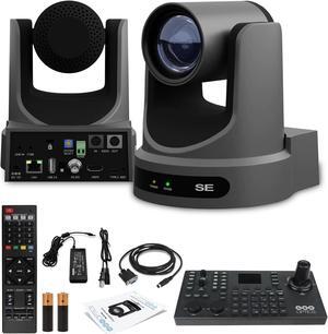 PTZOptics Move SE PTZ Camera with 12x Optical Zoom (PT12X-SE-GY-G3) + SuperJoy PTZ Camera Controller