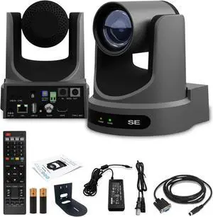 PTZOptics Move SE PTZ Camera with 30x Optical Zoom (Gray) (PT30X-SE-GY-G3) +  Wall Mount