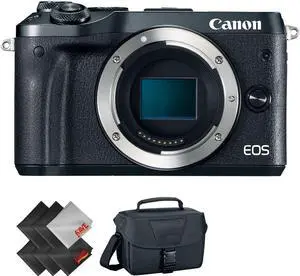 Canon EOS M6 Mirrorless Digital Camera (Body Only, Black) + 2 Year Accidental Warranty