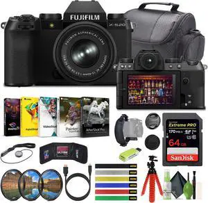 FUJIFILM X-S20 Mirrorless Camera With 15-45mm Lens + 64GB Memory Card and More