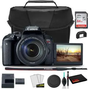 Canon EOS Rebel T7i / EOS 800D 24.2MP Digital SLR Camera - Black (Kit w/ EF-S 18