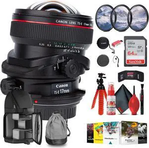 Canon TS-E 17mm f/4L Tilt-Shift Lens with 64GB Extreme Pro Card + More