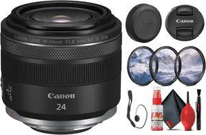 Canon RF 24mm f/1.8 Macro IS STM Lens (5668C002) + Filter Kit + Cap Keeper  - Bundle