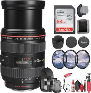 Canon EF 24-70mm f/2.8L USM Standard Zoom Lens for Canon SLR Cameras - Bundle