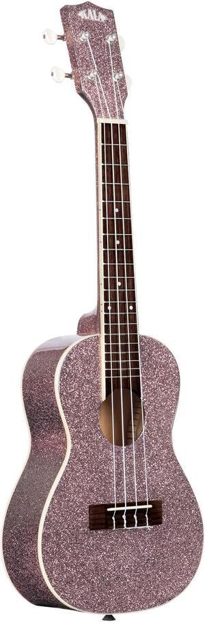 Kala Brand Music Co. Sparkle Collection, 4-String Ukulele, Right, Pink, Concert (KA-SPRK