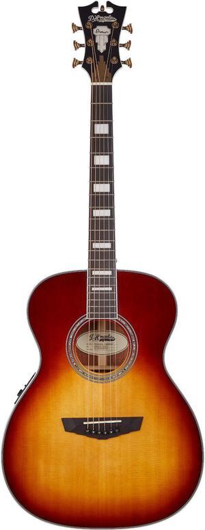 D'Angelico Electro Acoustic 6 String Guitar, Right, Iced Tea Burst (DAPOMITBAPS)